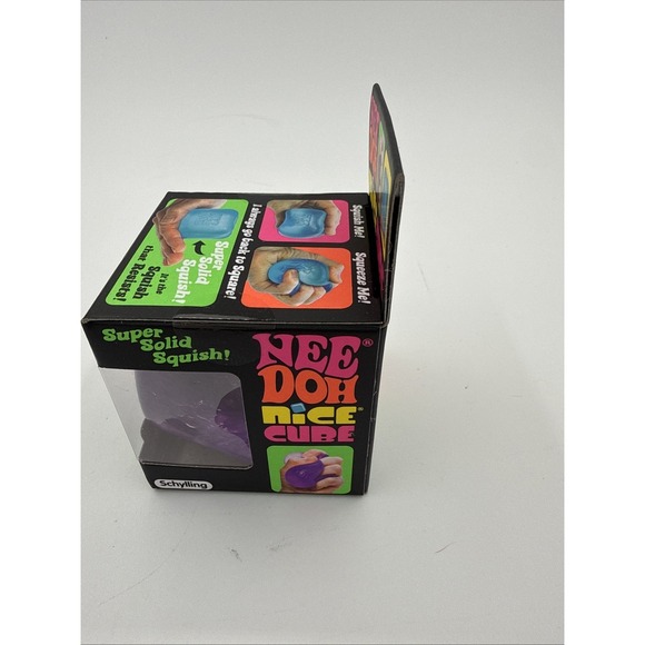 Nee Doh Nice Cube Super Solid Squish Squeeze Ball Purple Squish Purple - Picture 4 of 5